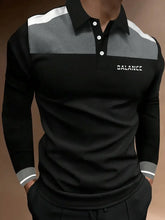 Men's Business Casual Striped Long-Sleeved Polo Shirt cherishyouo